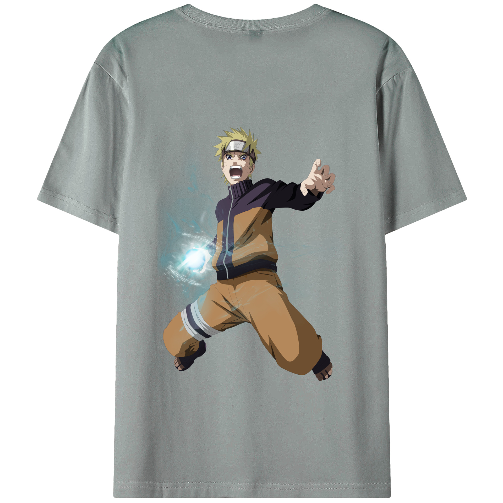 （画像用） NARUTO -ナルト- うずまき ナルト Uzumaki Naruto 綿100％ メンズ半袖Tシャツ（バックプリント） 通気性